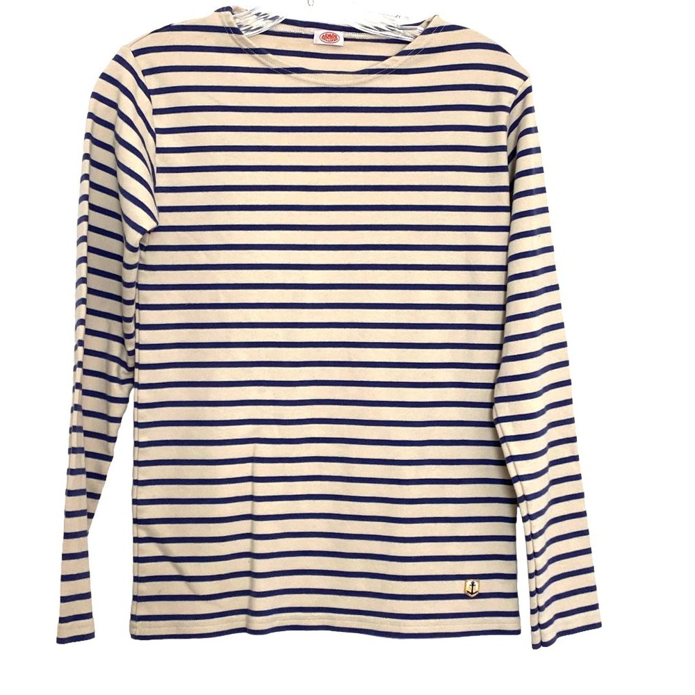 Armor Lux Classic Breton Shirt Navy Stripe Vintage S
